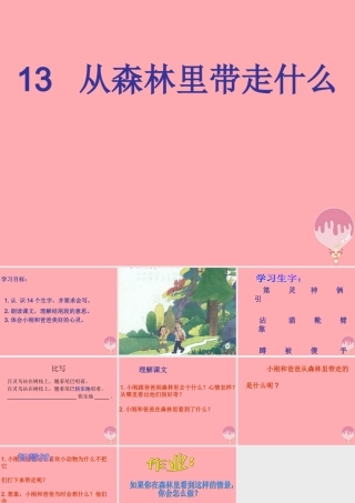 （秋季版）二年级语文上册 第五单元 从森林里带走什么课件2 湘教版-湘教版小学二年级上册语文课件