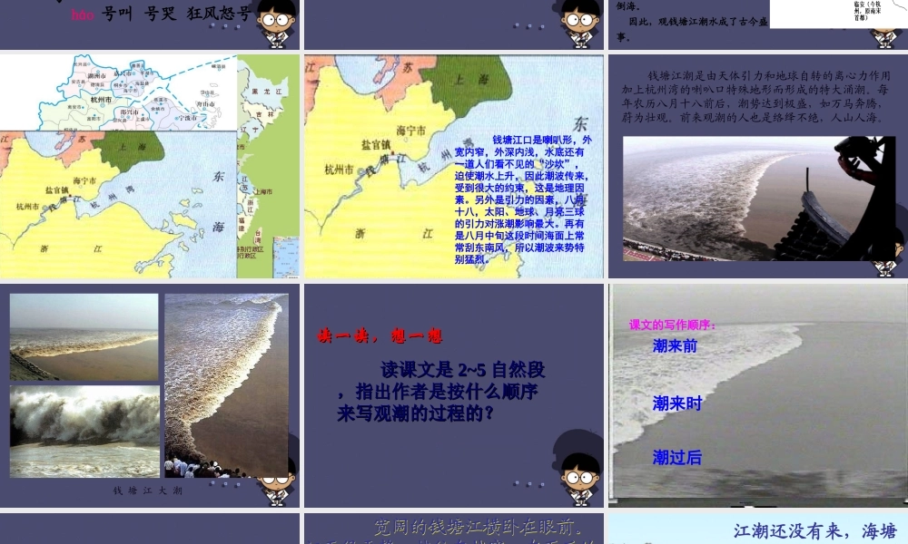 秋四年级语文上册《观潮》课件1 冀教版-冀教版小学四年级上册语文课件