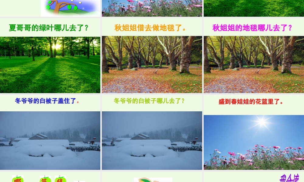 （秋季版）一年级语文上册 第13课 哪儿去了课件2 冀教版-冀教版小学一年级上册语文课件