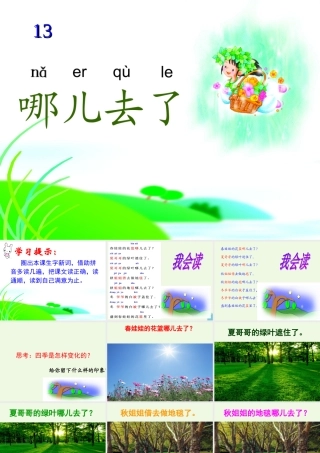 （秋季版）一年级语文上册 第13课 哪儿去了课件2 冀教版-冀教版小学一年级上册语文课件