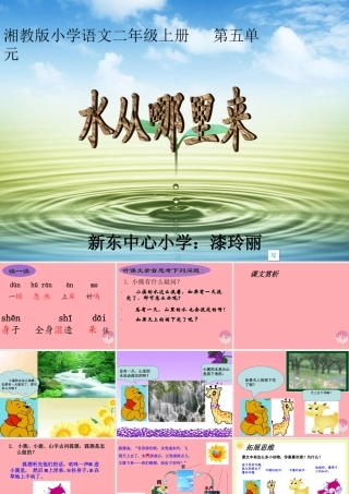 （秋季版）二年级语文上册 第五单元 水从哪里来课件3 湘教版-湘教版小学二年级上册语文课件