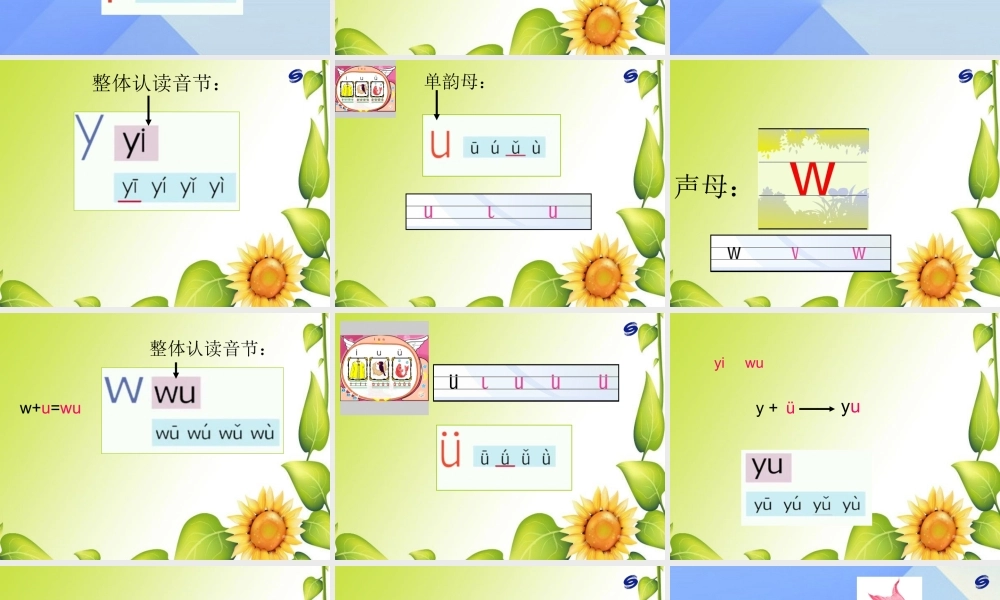 （秋季版）一年级语文上册 汉语拼音2 i u ü y w课件1 新人教版-新人教版小学一年级上册语文课件