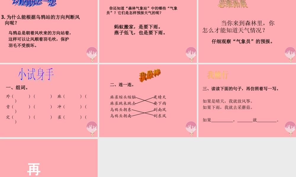 （秋季版）二年级语文上册 森林气象站课件2 湘教版-人教版小学二年级全册语文课件