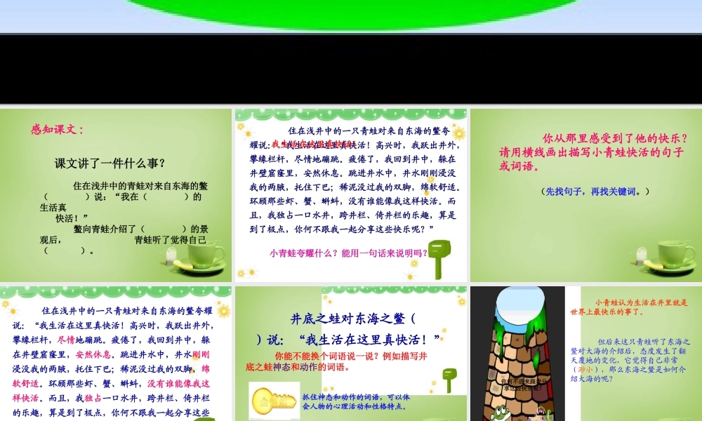 秋四年级语文上册《井底之蛙》课件3 北师大版-北师大版小学四年级上册语文课件