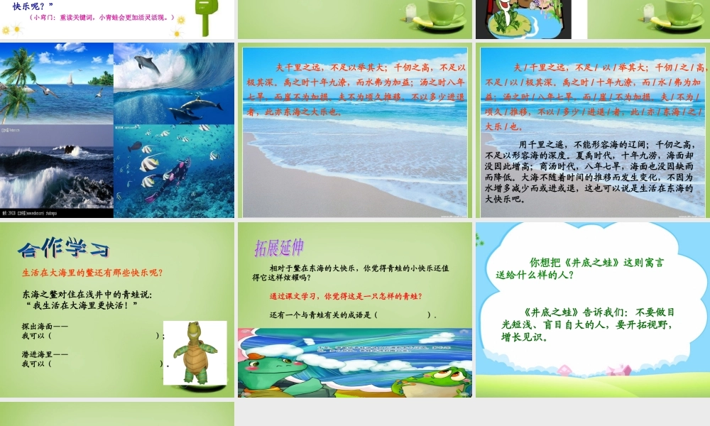 秋四年级语文上册《井底之蛙》课件3 北师大版-北师大版小学四年级上册语文课件