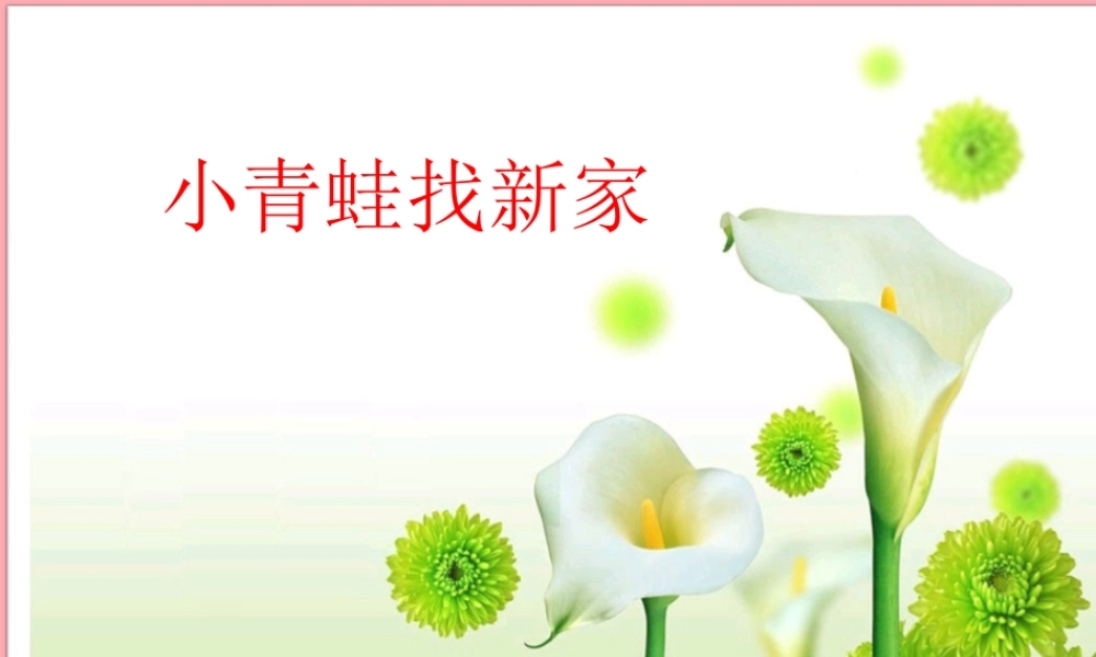 （秋季版）二年级语文上册 小青蛙找新家课件1 湘教版-湘教版小学二年级上册语文课件