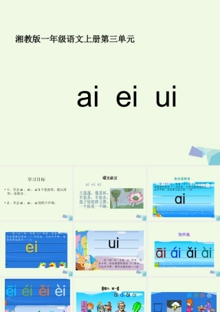 （秋季版）一年级语文上册 ai ei ui课件4 湘教版-湘教版小学一年级上册语文课件
