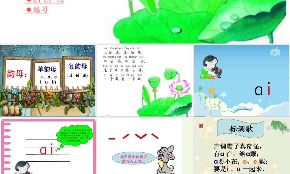 （秋季版）一年级语文上册 ai ei ui课件5 湘教版-湘教版小学一年级上册语文课件