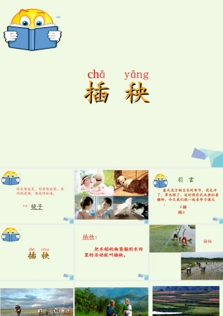 （秋季版）一年级语文下册 3.2 插秧课件5 北师大版-北师大版小学一年级下册语文课件