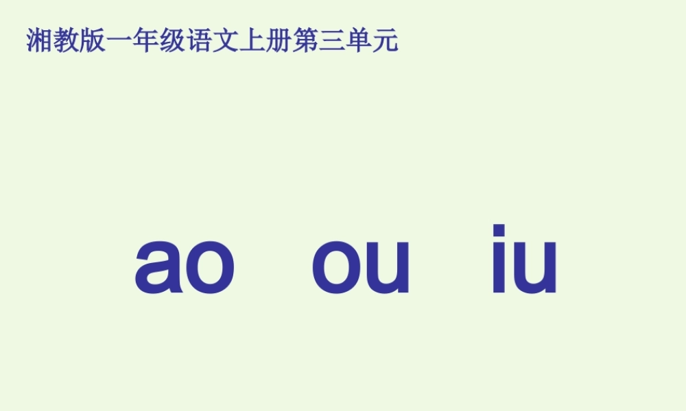 （秋季版）一年级语文上册 ao ou iu课件2 湘教版-湘教版小学一年级上册语文课件