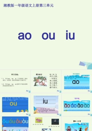 （秋季版）一年级语文上册 ao ou iu课件2 湘教版-湘教版小学一年级上册语文课件