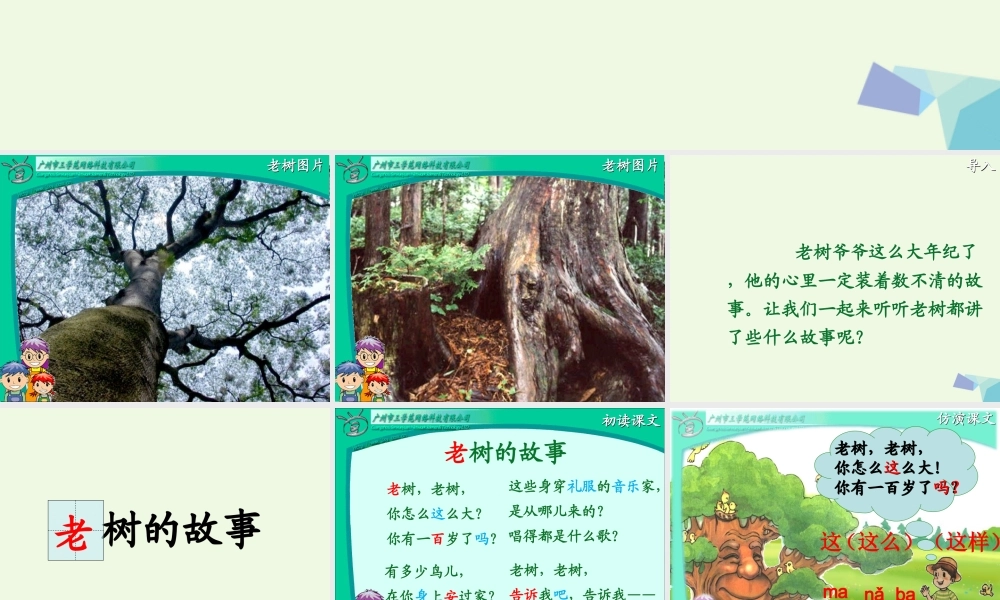 （秋季版）一年级语文下册 4.1 老树的故事课件1 北师大版-北师大版小学一年级下册语文课件