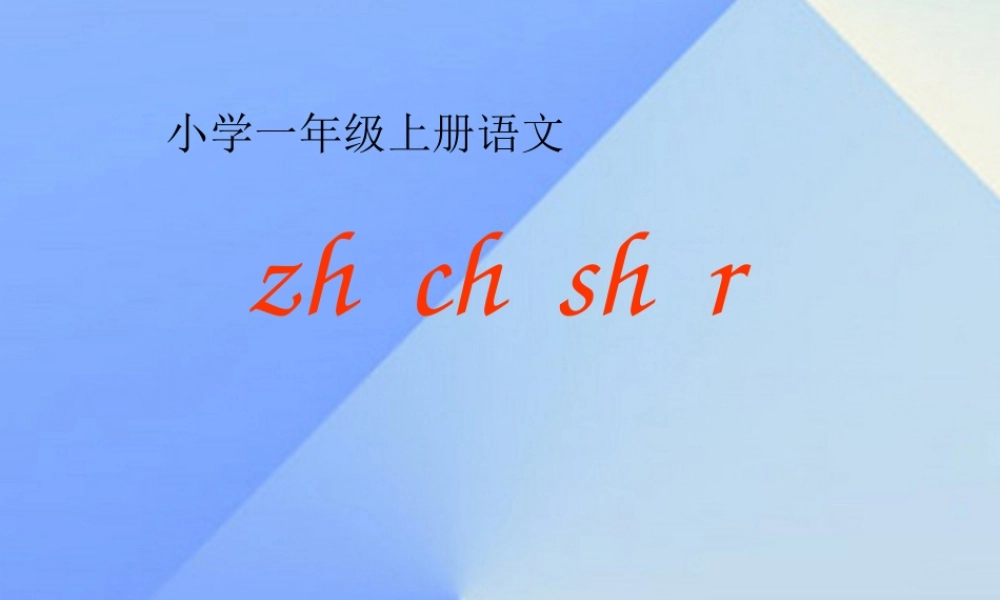 （秋季版）一年级语文上册 汉语拼音8 zh ch sh r课件4 新人教版-新人教版小学一年级上册语文课件