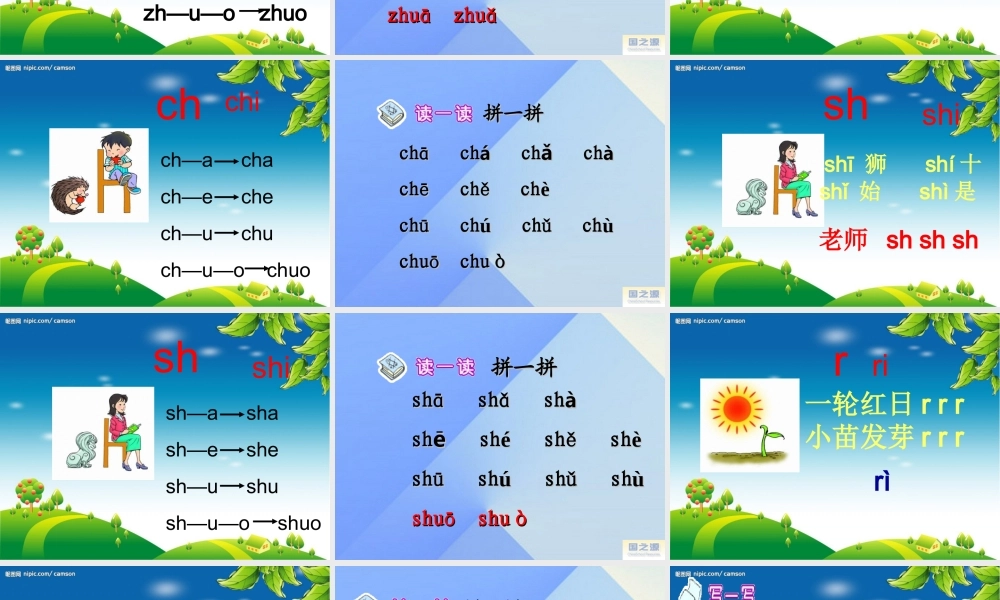 （秋季版）一年级语文上册 汉语拼音8 zh ch sh r课件5 新人教版-新人教版小学一年级上册语文课件