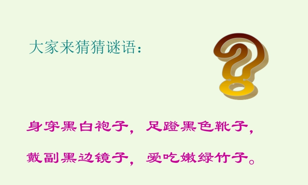 （秋季版）一年级语文下册 5.2 大熊猫课件4 北师大版-北师大版小学一年级下册语文课件