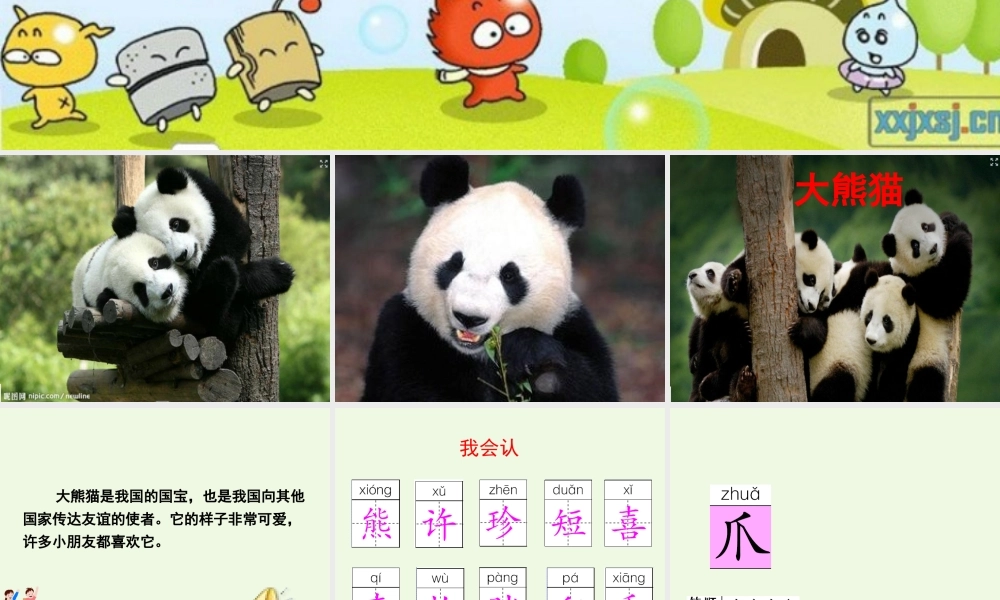 （秋季版）一年级语文下册 5.2 大熊猫课件5 北师大版-北师大版小学一年级下册语文课件