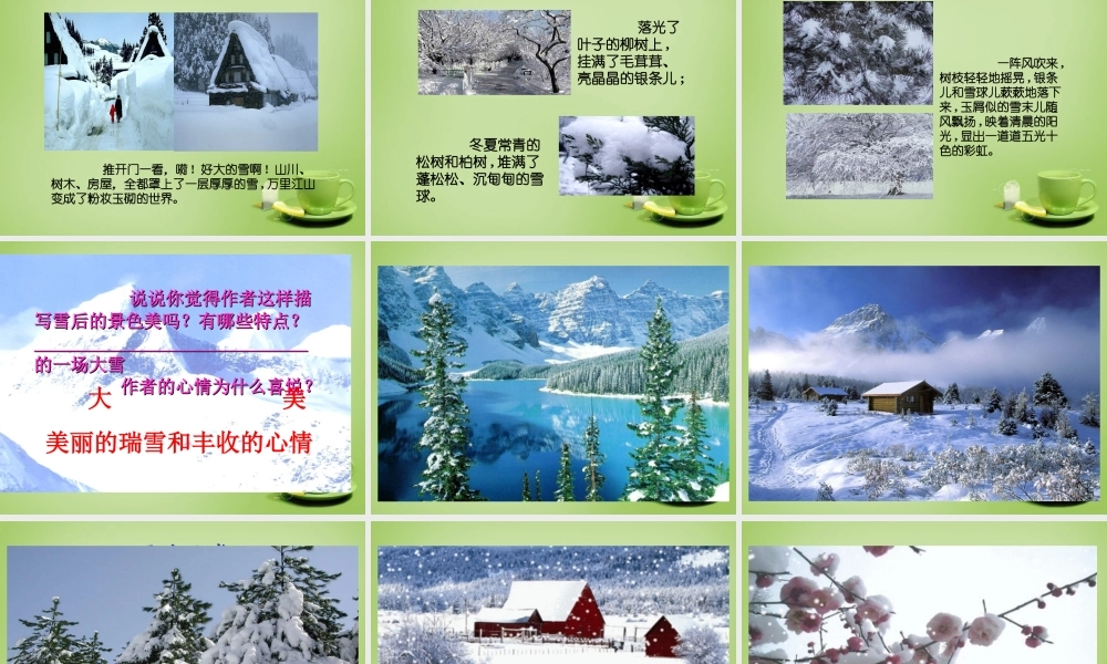 秋四年级语文上册《瑞雪图》课件4 北师大版-北师大版小学四年级上册语文课件