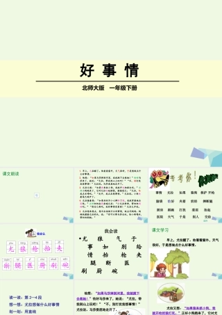 （秋季版）一年级语文下册 15.2 好事情课件5 北师大版-北师大版小学一年级下册语文课件