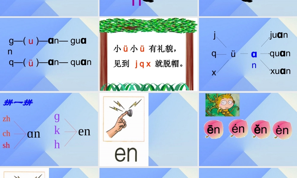 （秋季版）一年级语文上册 汉语拼音12 an en in un ün课件1 新人教版-新人教版小学一年级上册语文课件