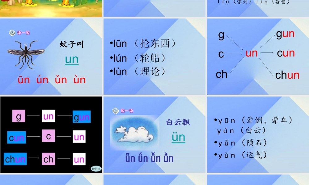 （秋季版）一年级语文上册 汉语拼音12 an en in un ün课件2 新人教版-新人教版小学一年级上册语文课件