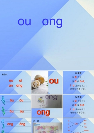 （秋季版）一年级语文上册 ou ong课件1 西师大版-西师大版小学一年级上册语文课件
