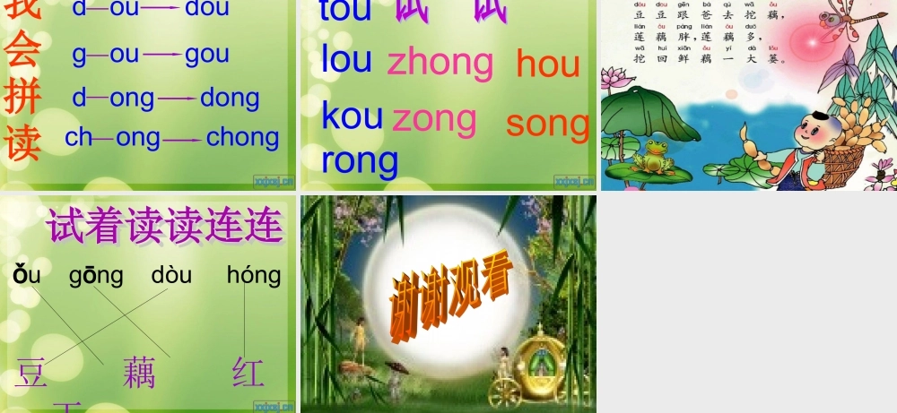 （秋季版）一年级语文上册 ou ong课件2 西师大版-西师大版小学一年级上册语文课件