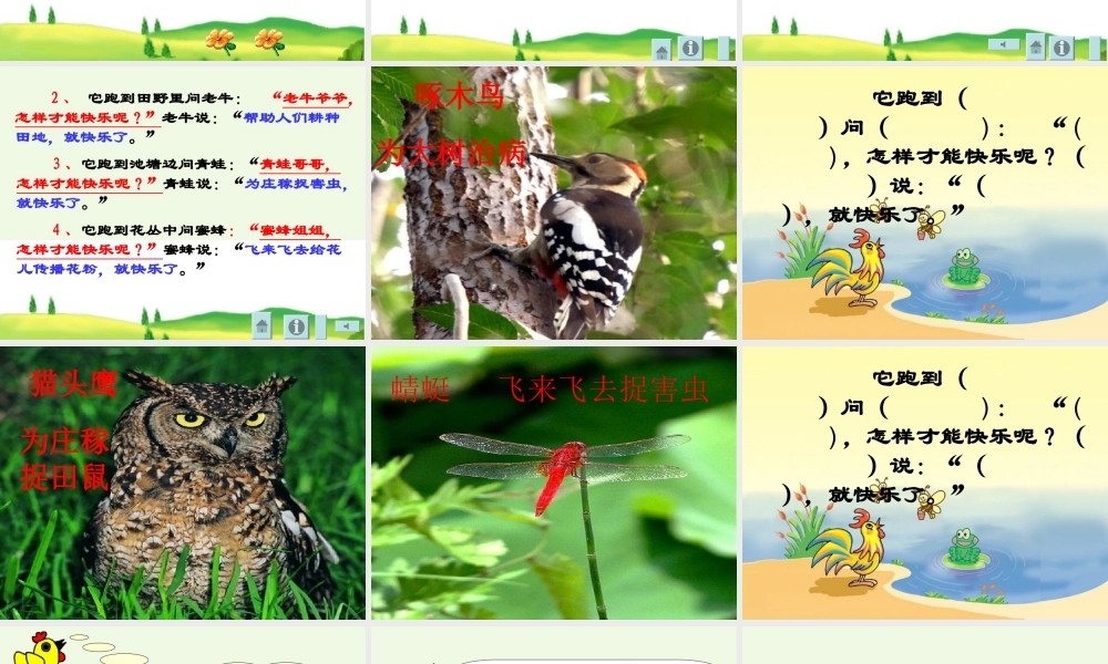 （秋季版）一年级语文下册 16.2 快乐的小公鸡课件4 北师大版-北师大版小学一年级下册语文课件