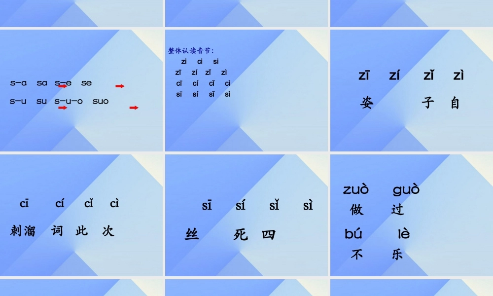 （秋季版）一年级语文上册 z zh c ch s sh r (er)课件1 西师大版-西师大版小学一年级上册语文课件