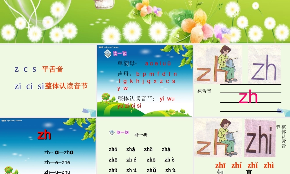 （秋季版）一年级语文上册 zh ch sh r课件2 湘教版-湘教版小学一年级上册语文课件