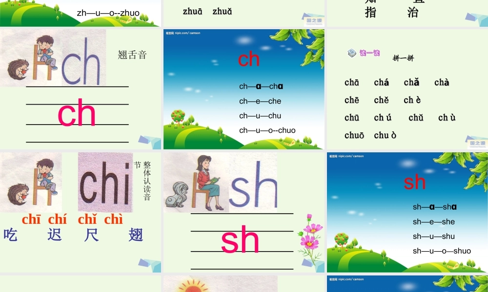 （秋季版）一年级语文上册 zh ch sh r课件2 湘教版-湘教版小学一年级上册语文课件