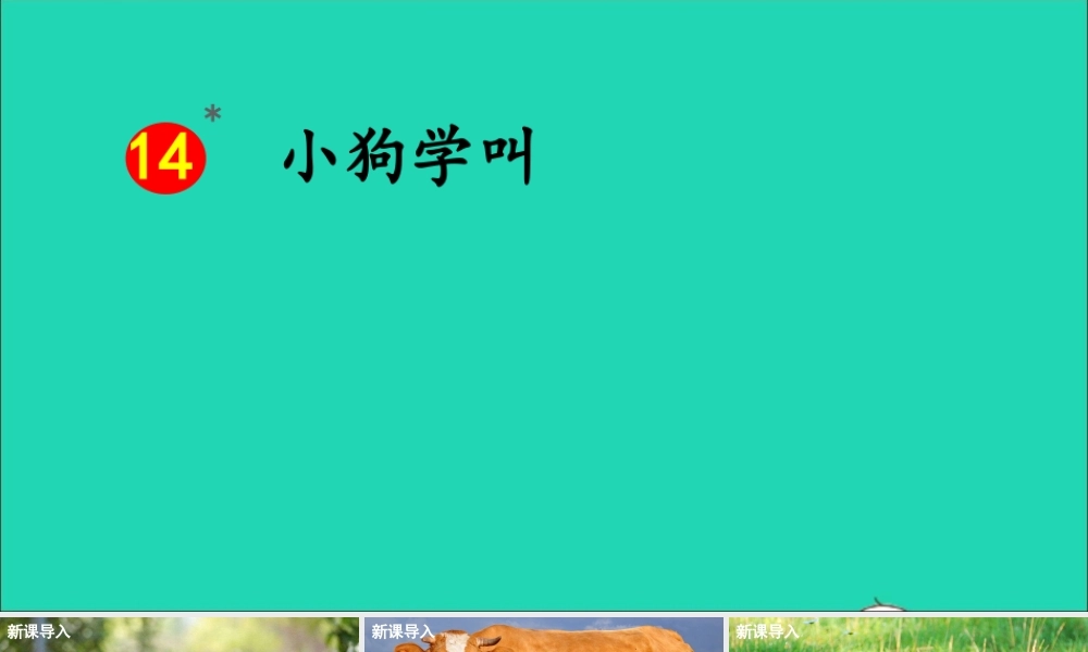 第四单元 14 小狗学叫课件