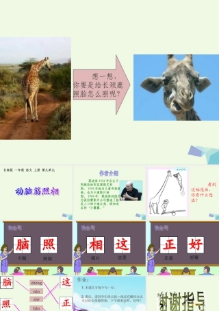 （秋季版）一年级语文上册 动脑筋照相课件1 长春版-长春版小学一年级上册语文课件