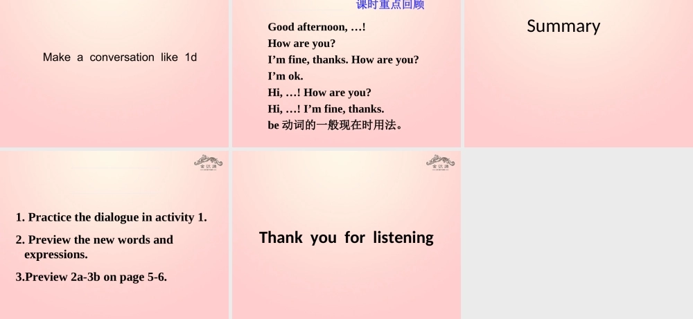 金级英语上册 Unit 1 Good morning（第3课时）课件 鲁教版五四制-鲁教版五四级上册英语课件