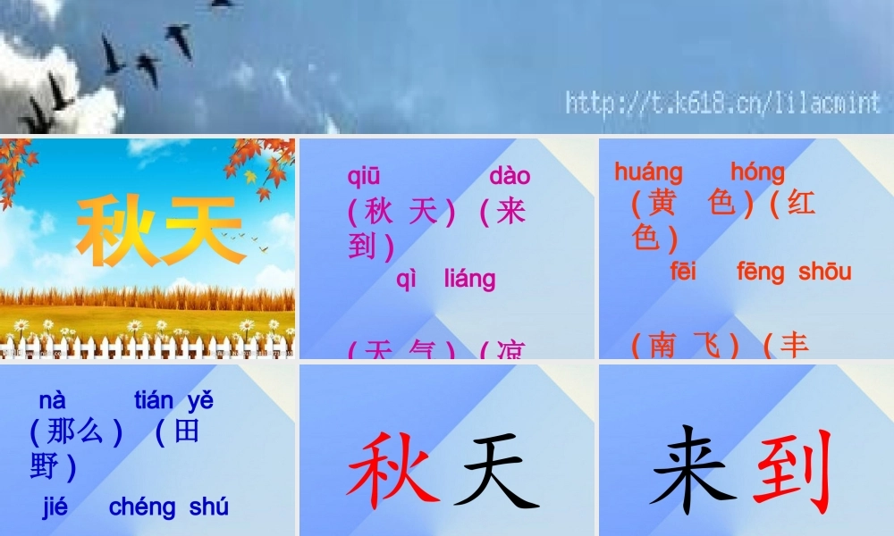 （秋季版）一年级语文上册 课文1 1 秋天课件3 新人教版-新人教版小学一年级上册语文课件
