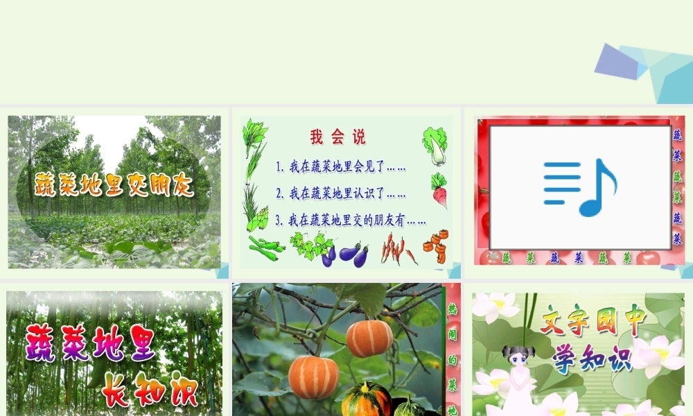 （秋季版）一年级语文下册 第11课 热闹的菜地课件2 西师大版-西师大版小学一年级下册语文课件