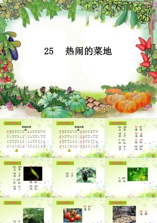 （秋季版）一年级语文下册 第11课 热闹的菜地课件3 西师大版-西师大版小学一年级下册语文课件