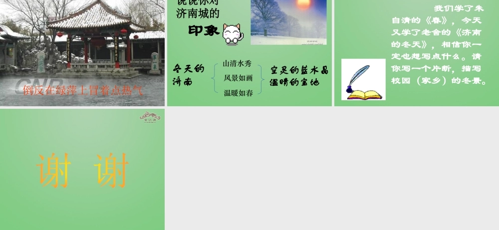 金级语文上册 第三单元 14《济南的冬天》课件 鲁教版五四制-鲁教版五四级上册语文课件