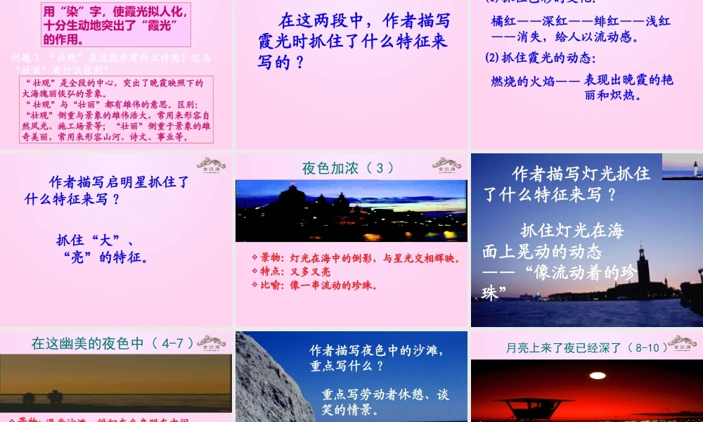 金级语文上册 第三单元 15《海滨仲夏夜》课件 鲁教版五四制-鲁教版五四级上册语文课件