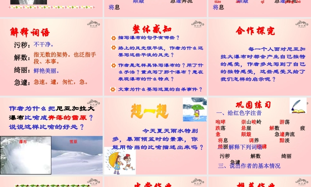 金级语文上册 第三单元 17《奔落的雪原》课件 鲁教版五四制-鲁教版五四级上册语文课件