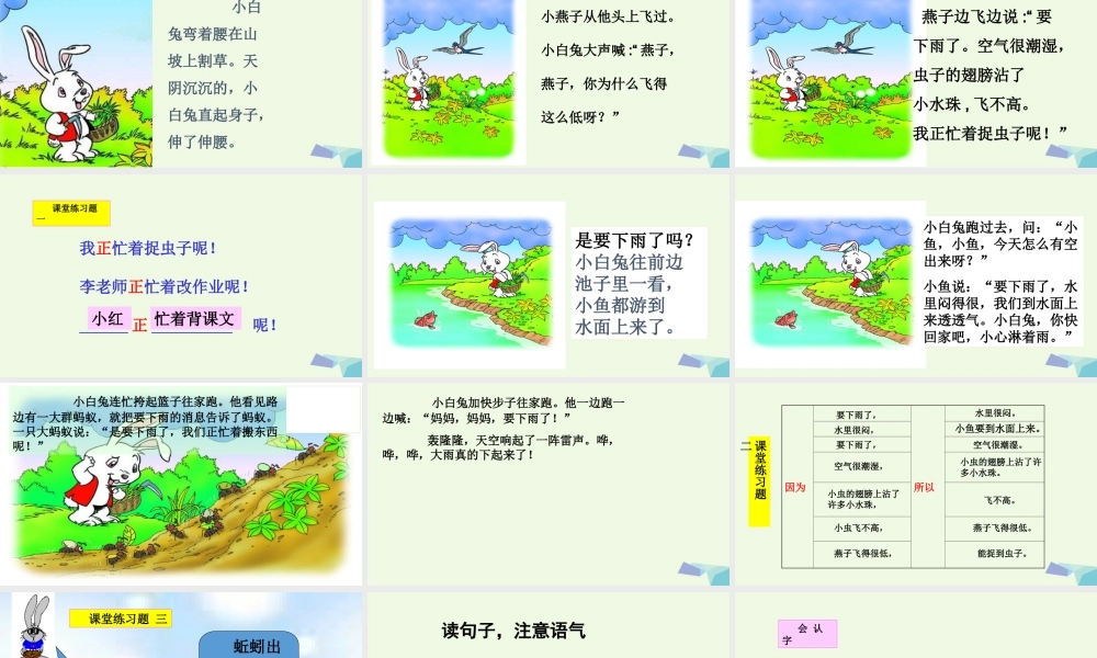 （秋季版）一年级语文下册 第14课 要下雨了课件 新人教版-新人教版小学一年级下册语文课件