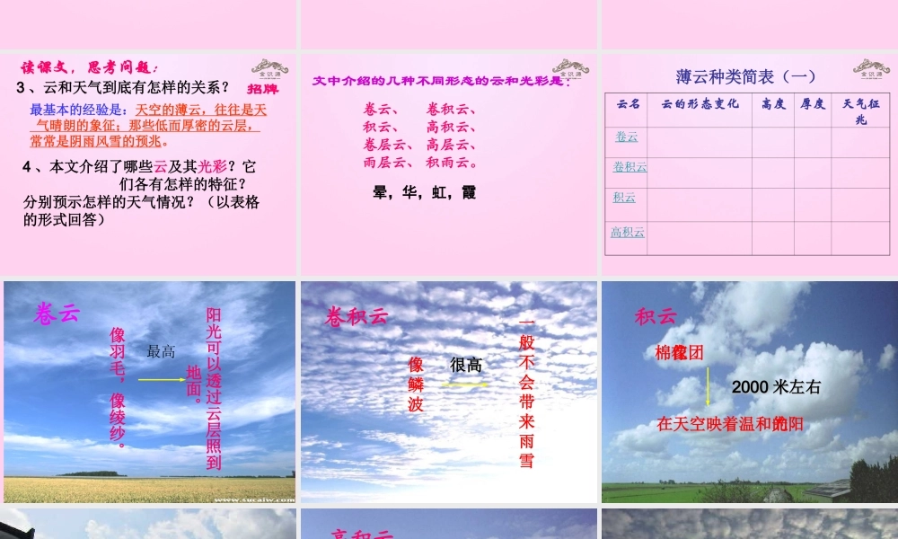 金级语文上册 第四单元 云识天气》课件 鲁教版五四制-鲁教版五四级上册语文课件