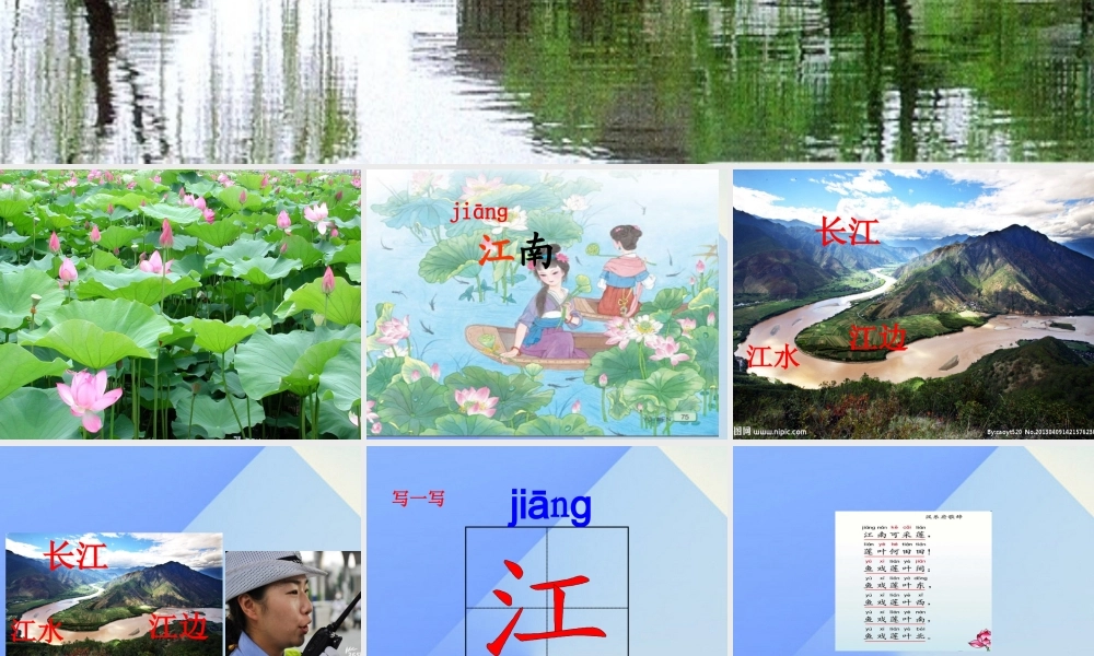（秋季版）一年级语文上册 课文1 3 江南课件5 新人教版-新人教版小学一年级上册语文课件