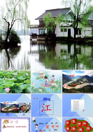 （秋季版）一年级语文上册 课文1 3 江南课件5 新人教版-新人教版小学一年级上册语文课件