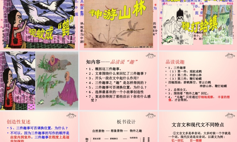 金级语文上册 第一单元 5《童趣》课件 鲁教版五四制-鲁教版五四级上册语文课件