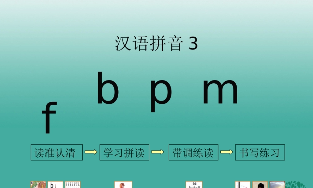 （秋季版）一年级语文上册 拼音3 b p m f课件 苏教版-苏教版小学一年级上册语文课件