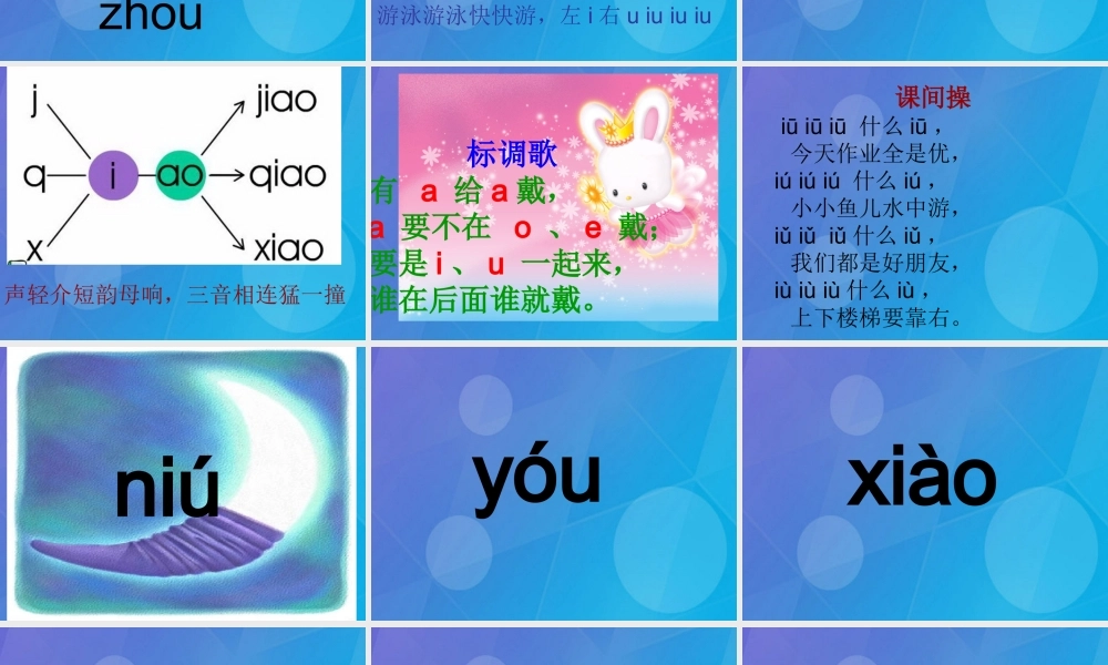 （秋季版）一年级语文上册 拼音11 ao ou iu课件 苏教版-苏教版小学一年级上册语文课件