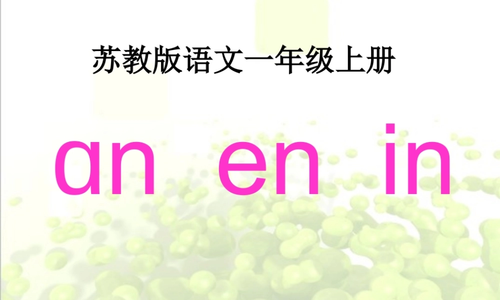 （秋季版）一年级语文上册 拼音13 an  en  in课件 苏教版-苏教版小学一年级上册语文课件