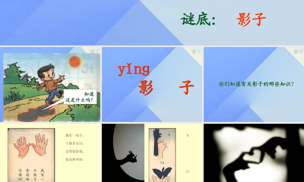 （秋季版）一年级语文上册 课文2 5 影子课件4 新人教版-新人教版小学一年级上册语文课件