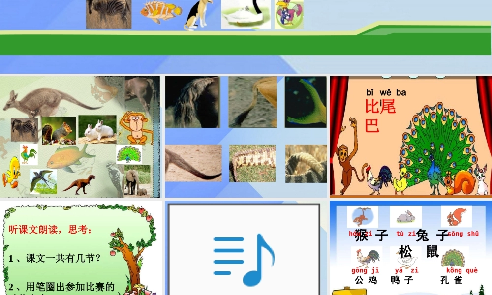 （秋季版）一年级语文上册 课文2 6 比尾巴课件2 新人教版-新人教版小学一年级上册语文课件