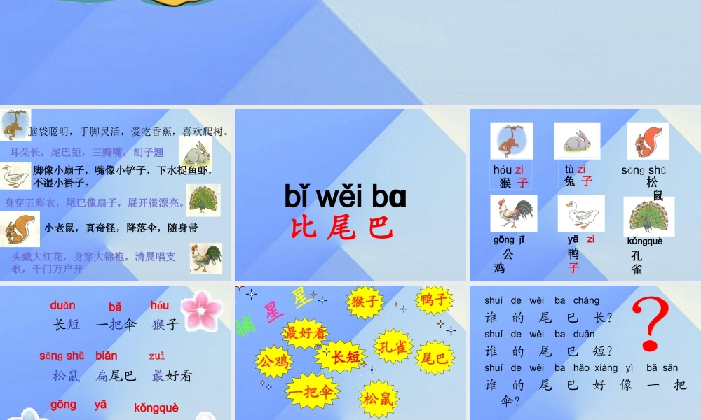 （秋季版）一年级语文上册 课文2 6 比尾巴课件6 新人教版-新人教版小学一年级上册语文课件
